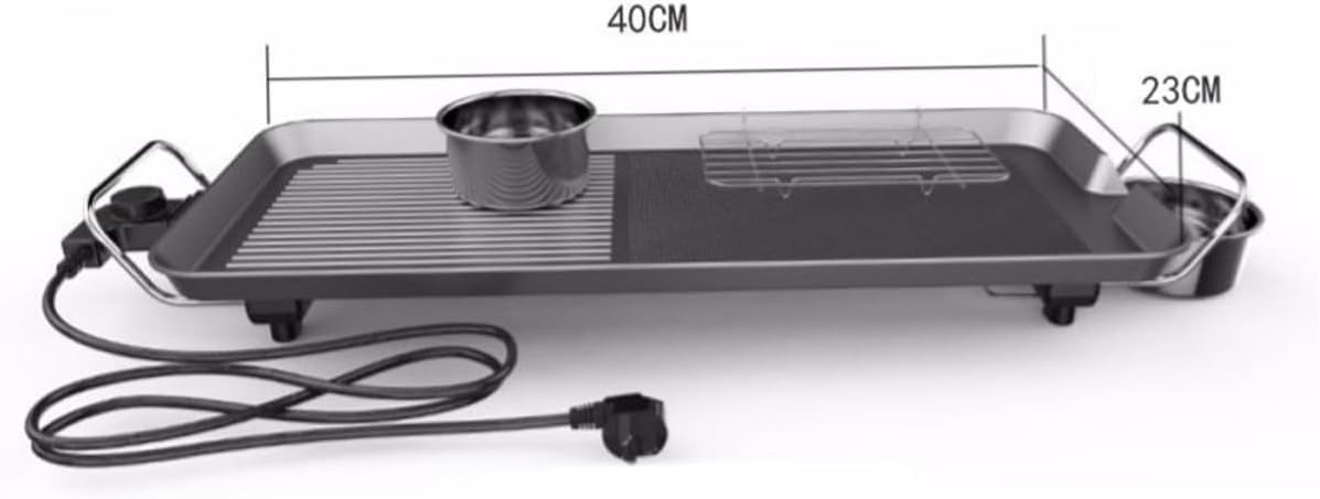 1set Multi-function Electric Grill Plate Smokeless Non-stick Bbq for Indoor Grilling for Steaks Chicken Fish and Vegetables and Space-saving Design