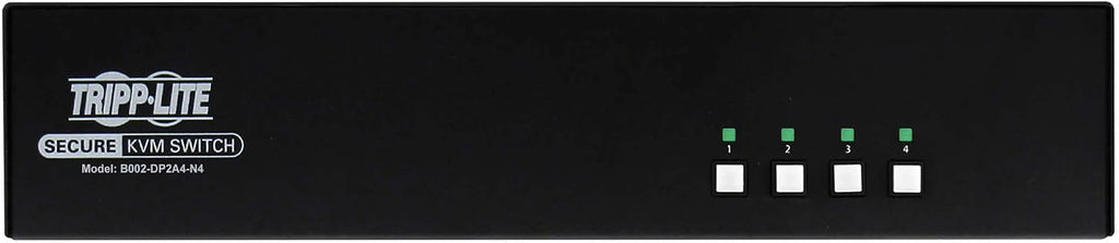 Tripp Lite Secure KVM Switch 4-Port DisplayPort, United States Government NIAP-Certified PP4.0 Security, Common Access Card (CAC) Port, 4K @ 30Hz Video, TAA Compliant, 3-Year Warranty (B002-DP1AC4-N4)