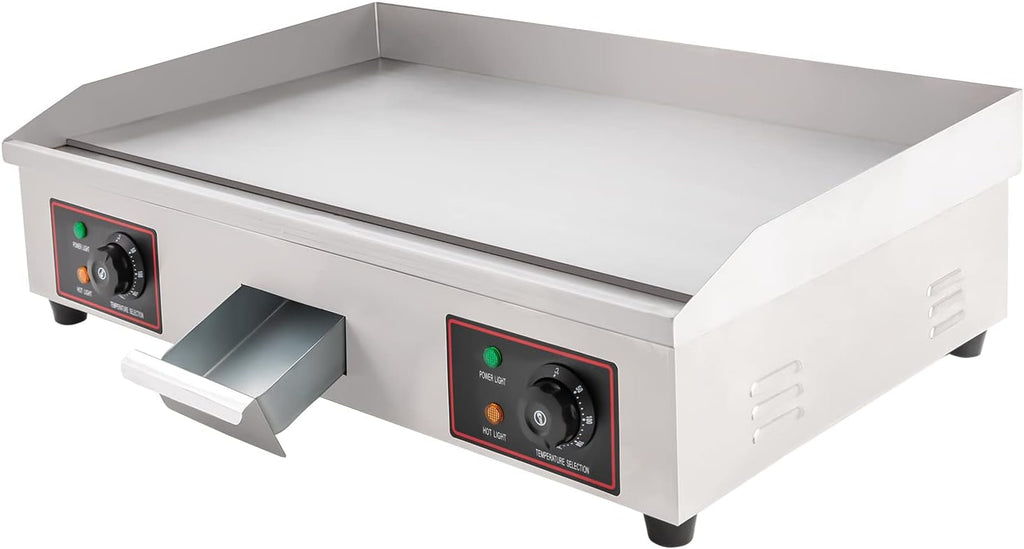 30' Commercial Electric Griddle, 3000W Electric Stove Countertop Flat Top Grill, 110V Non-Stick Stainless Steel Teppanyaki Grill with Adjustable Temperature Control 122°F-572°F(NO PLUG)