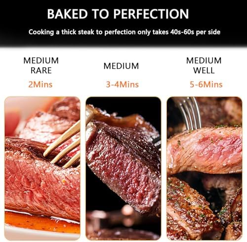 800℃ Electric Steak Broiler, 1700W Indoor Grill with Adjustable Slots, Time and Temperature Control, Stainless Steel Kitchen Appliance, A-220V