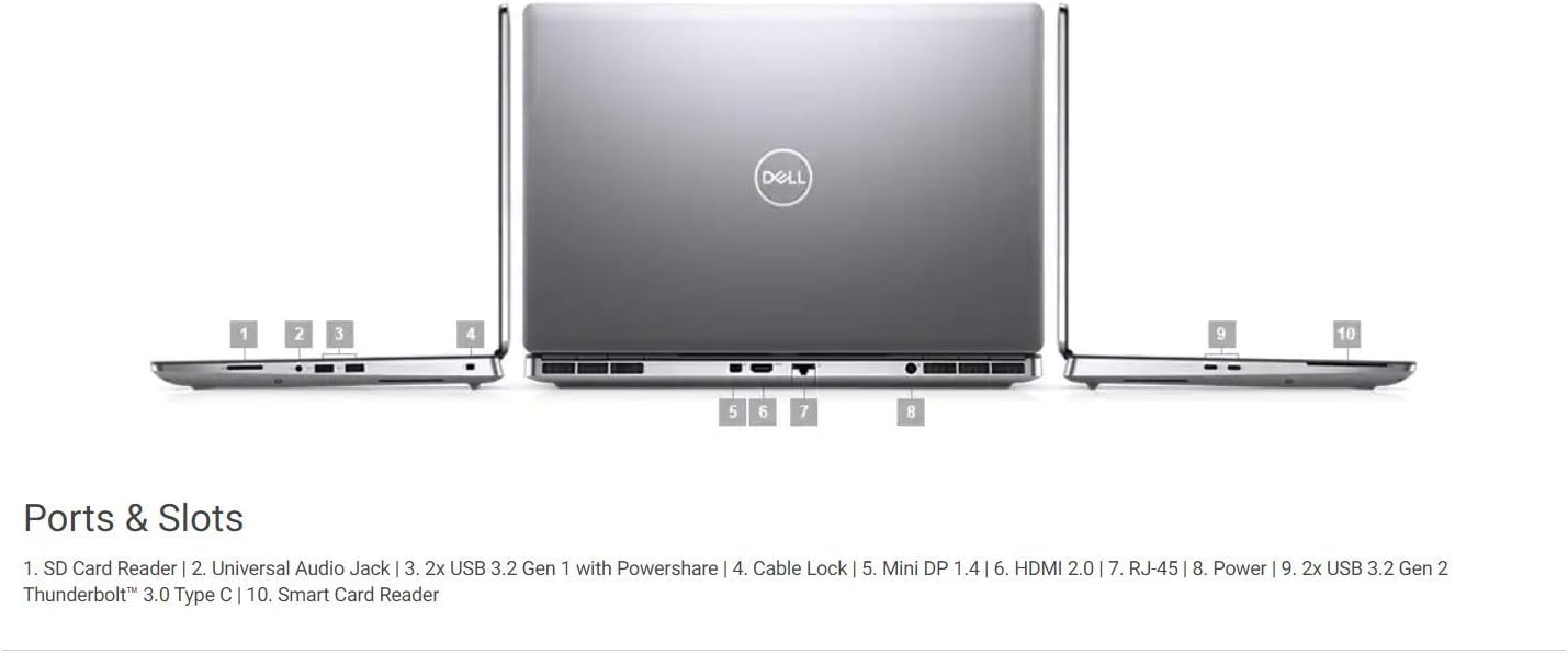 Dell Precision 7560 15.6' Mobile Workstation Core i7-11850H 8-Core 1TB PCIe SSD 32GB RAM NVIDIA RTX A4000 8GB FHD 500 NIT (1920x1080) Win 11 Pro (Renewed)