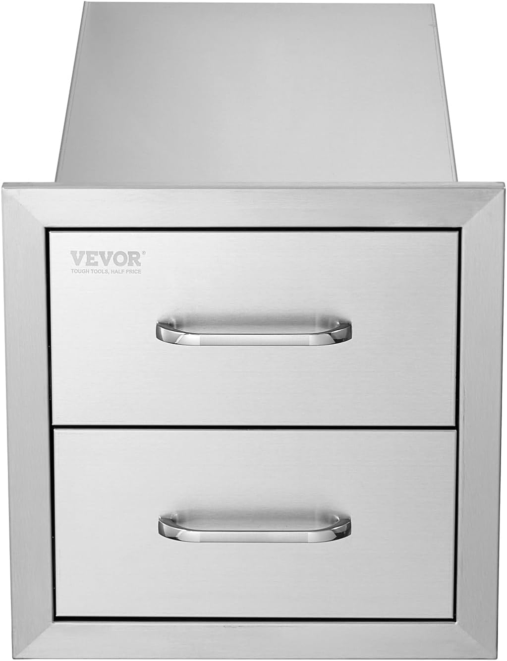 VEVOR Outdoor Kitchen Cabinets 14W x 14.3H x 23D Inch, BBQ Island Drawers Stainless Steel, Flush Mount Double with Handle, BBQ Island for Outdoor Kitchens or Grill Station