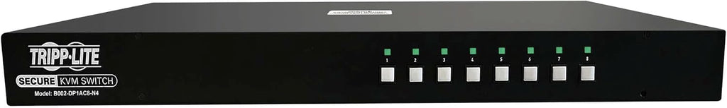 Tripp Lite Secure KVM Switch 8-Port DisplayPort, United States Government NIAP-Certified PP4.0 Security, Common Access Card (CAC) Port, 4K @ 30Hz Video, TAA Compliant, 3-Year Warranty (B002-DP1AC8-N4)