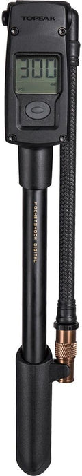 Topeak PocketShock Digital Shock Pump with 300 PSI Digital Gauge, Pressure-Rite Connector, and Air Release Button