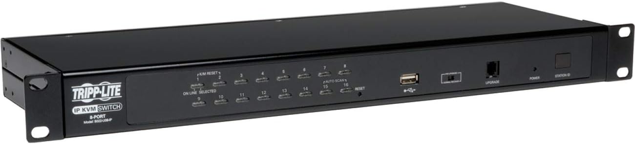 Tripp Lite NetDirector 16-Port IP KVM, Daisy-Chain up to 264 Devices, Up to 64 Secure Users, Switch with On-Screen Display, 1U Rack Mount, 3-Year Warranty (B022-U16-IP)