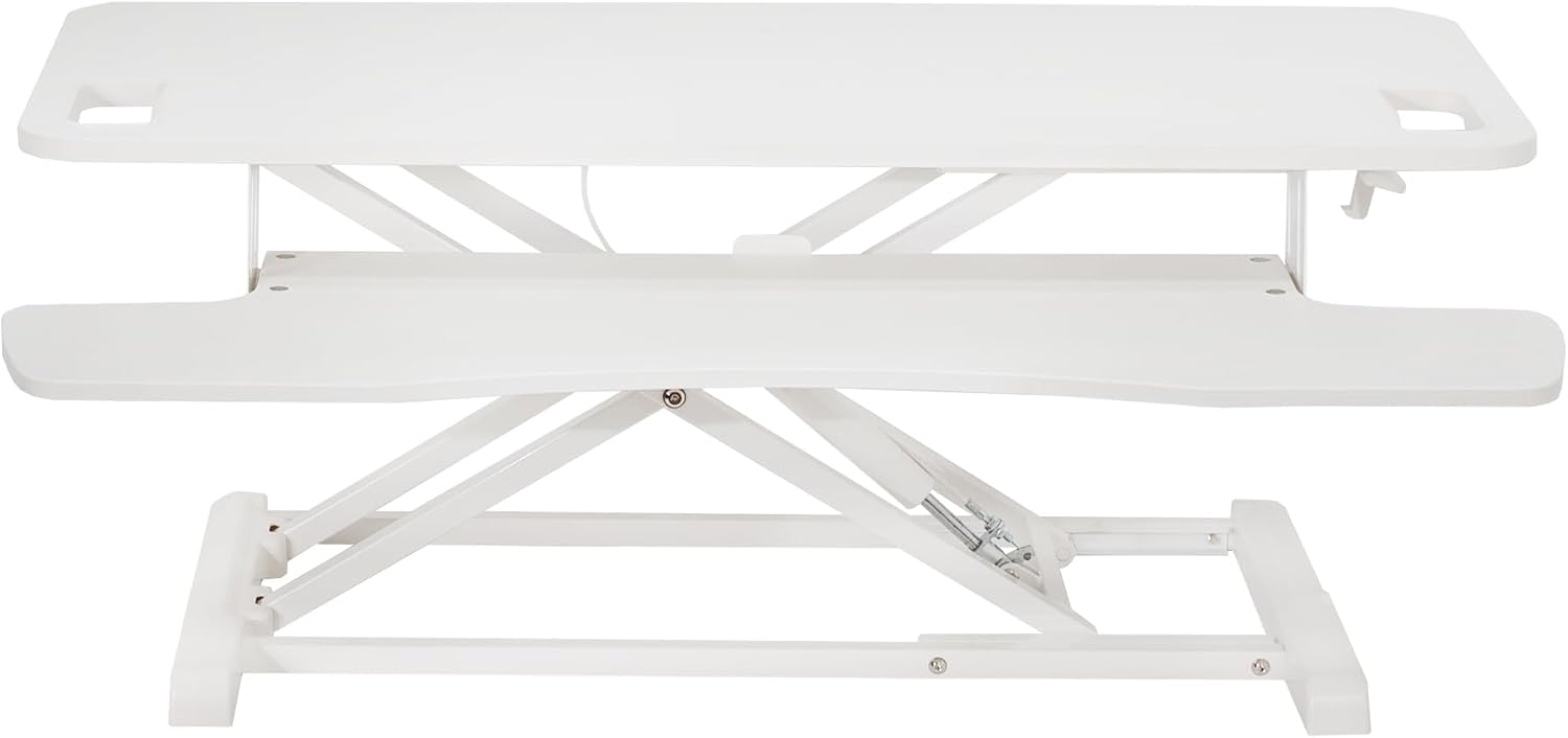 VIVO 38 inch Desk Converter, K Series, Height Adjustable Sit to Stand Riser, Dual Monitor and Laptop Workstation with Wide Keyboard Tray, White, DESK-V037KW