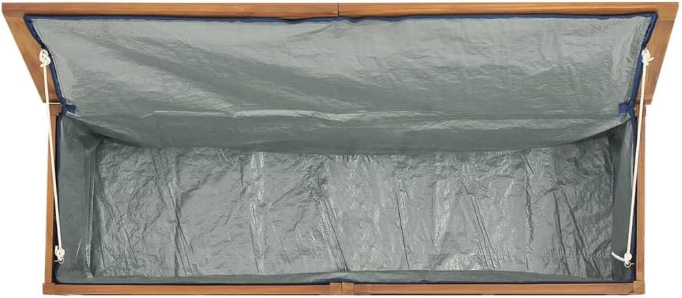 Patio Storage Box Outdoor Solid Teak Wood Deck Box Wooden Outdoor Storage Organization Box with Lid Storage Bench and Waterproof Lining for Garden,Patio,Backyard,59.1'x19.7'x21.7' -AA