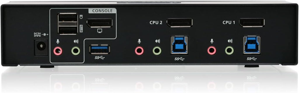 IOGEAR 2-Port DisplayPort KVMP Switch - 4K 60Hz - 2-Port USB 3.1 Hub 5Gbps - Keyboard Mouse Input - 7.1 HD Audio - Front Panel Selector - TAA Compliant - Mac/Win - GCS1932