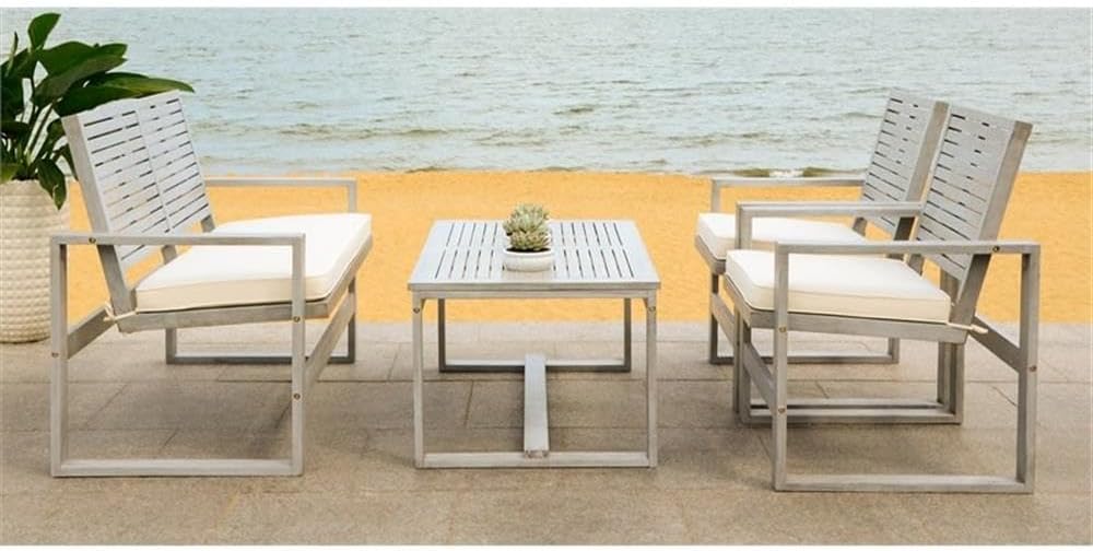 SAFAVIEH Home Collection Hailey Outdoor Living Acacia Patio Set
