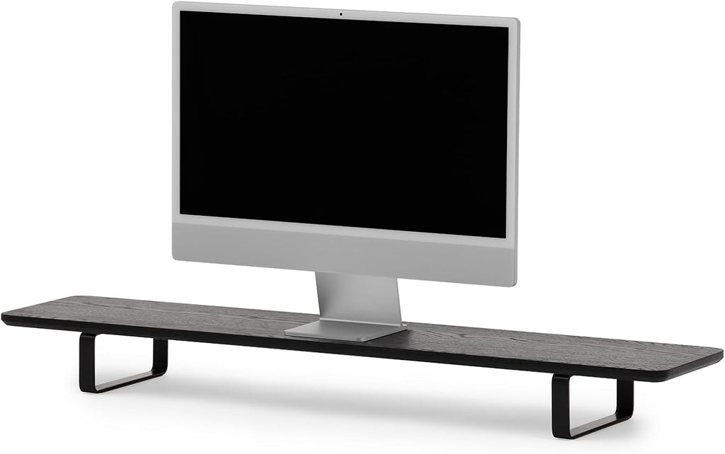 Oakywood Dual Monitor Stand - Handmade in EU - Natural Wood Monitor Stand Riser - Laptop Accessories – 220 lbs (100 kg) Capacity - 41.3'x9' (105x23 cm) – 100% Natural Black Stained Oak