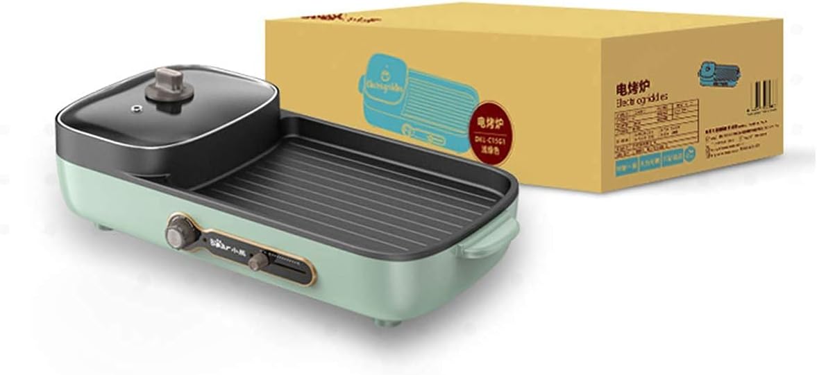 BBQ Smokeless Grill Electric Hot Pot and BBQ Grill, 2000W Multifunctional Smokeless BBQ Hot Pot Integrated Kitchen Pot Large Capacity Family Party Kitchenware