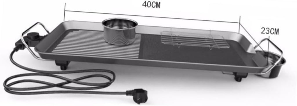 LIFKOME 1set Multi-function Electric Grill Plate for Indoor Barbecue Nonstick Smokeless for Home Cooking Us Easy to Clean