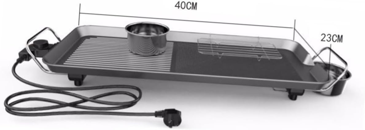 LIFKOME 1set Multi-function Electric Grill Plate for Indoor Barbecue Nonstick Smokeless for Home Cooking Us Easy to Clean