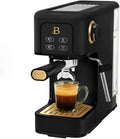 Slim Espresso Maker – 20‑Bar Pressure, Dual‑Spout 52 mm Portafilter, 50 oz Removable Tank, 2‑in‑1 Steam Wand & Touch Controls (Black Sesame)