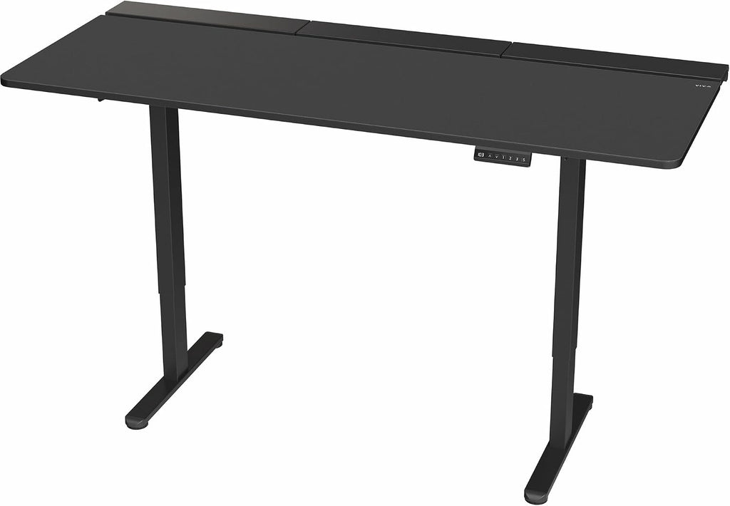 VIVO Electric 71 x 30 inch Standing Desk with Concealed Cable Trays and Full-Size Mouse Pad, Dual Motor Memory Controller Height Adjustment, Black Top Black Frame, DESK-KIT-E2B-P3B-71