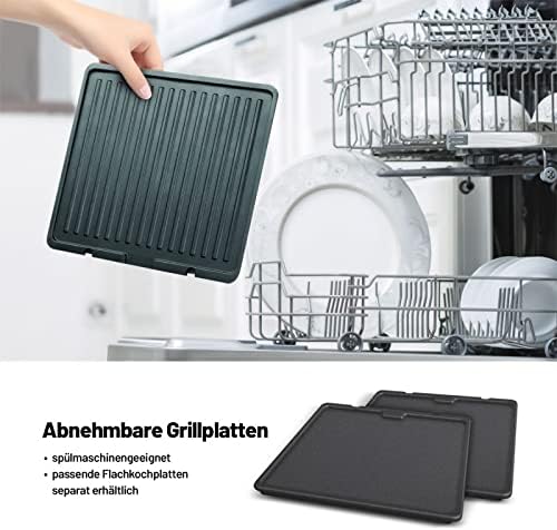 Lauben Contact Grill 2000SB 2000 W, Grill Surface 1500 cm 2, Dishwasher Safe, Temperature Control, Thermal Safety, Timer, Operating Indicator, Time and Temperature Control Assistance