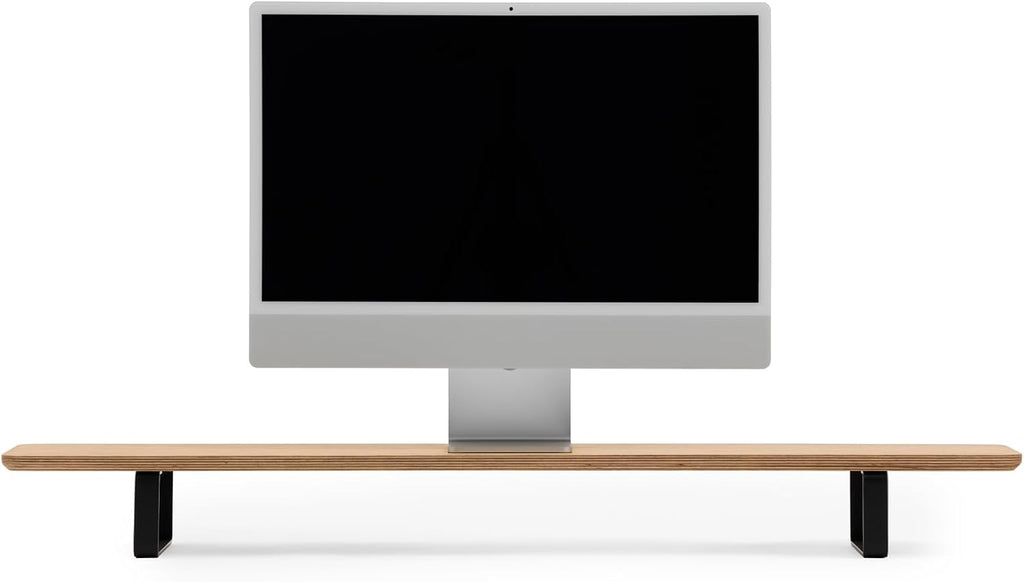 Oakywood Dual Monitor Stand - Handmade in EU - Natural Wood Monitor Stand Riser - Laptop Accessories – 220 lbs (100 kg) Capacity - 41.3'x9' (105x23 cm) – 100% Natural Oak Veneer
