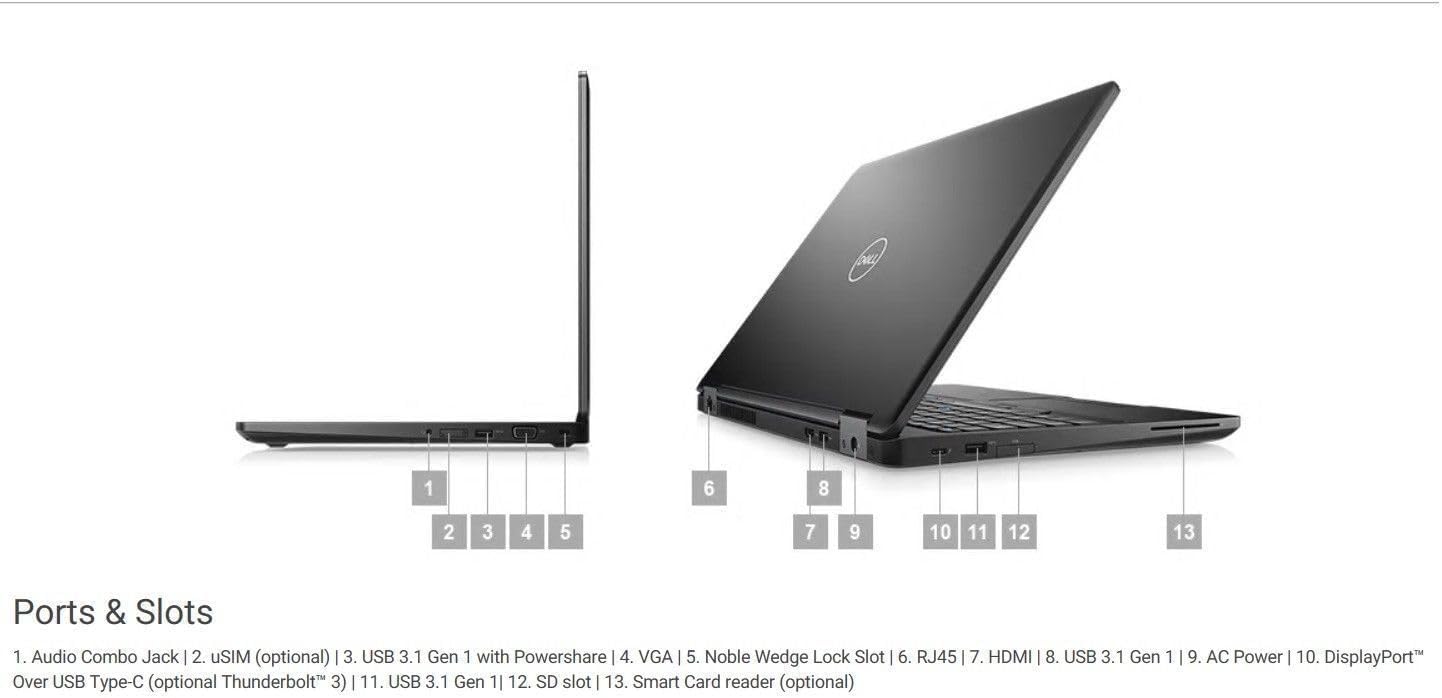 Dell Latitude 5591 Intel Core i5-8400H X4 2.5GHz 16GB 512GB SSD 15.6', Black (Renewed)
