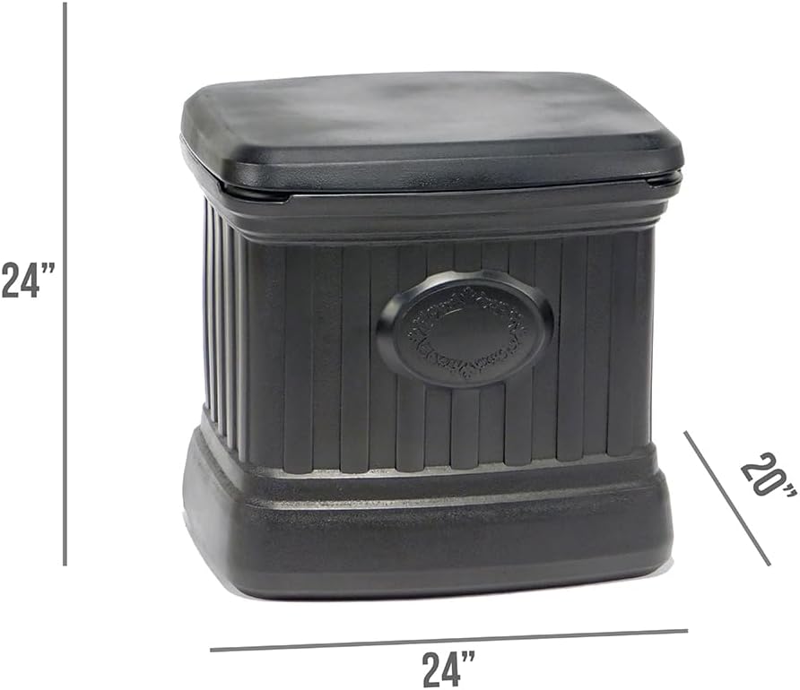 FCMP Outdoor - Outdoor Salt, Sand, and Storage Bin – Residential Deck Box, Multi-purpose for Entranceways, Porch, Patio (SB120-BLK) Black