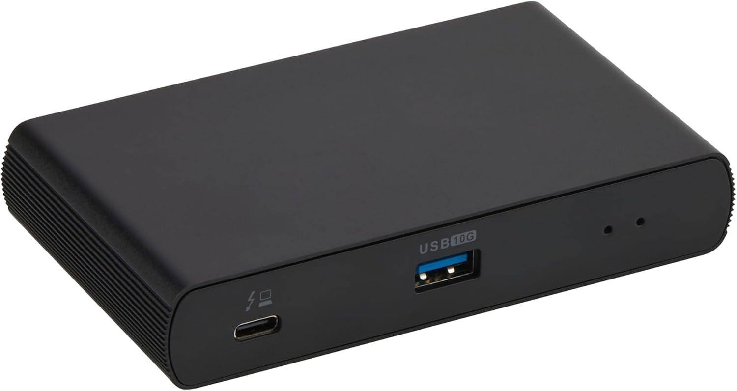 Amazon Basics Thunderbolt 4 Docking Station, Dual 4K@60Hz Display Support, 85W Power Delivery, 3X Downstream TBT4, 1xUSB A 3.1, Mac/Windows Compatible, Black, 4.76 x 2.84 x 0.86 inches
