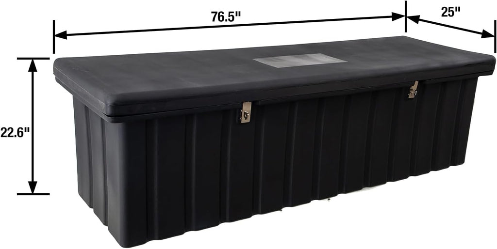 Buyers Products 1712260 Black Poly All-Purpose Storage Chest , 18.8 cu. ft, Made In The USA, Dent-Resistant Lockable Storage Box for Truck, Trailer, Dock, or Deck, High-Density Polyethylene