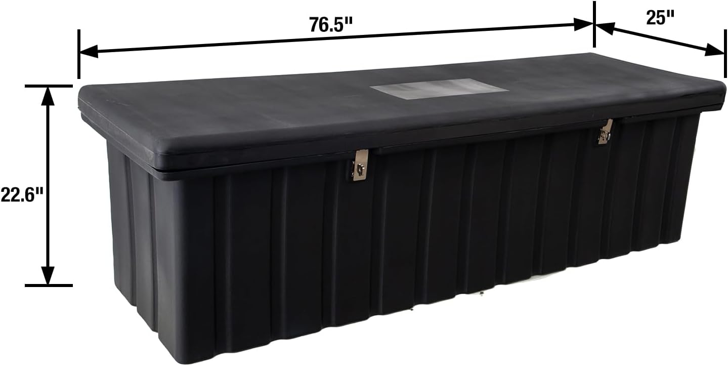 Buyers Products 1712260 Black Poly All-Purpose Storage Chest , 18.8 cu. ft, Made In The USA, Dent-Resistant Lockable Storage Box for Truck, Trailer, Dock, or Deck, High-Density Polyethylene