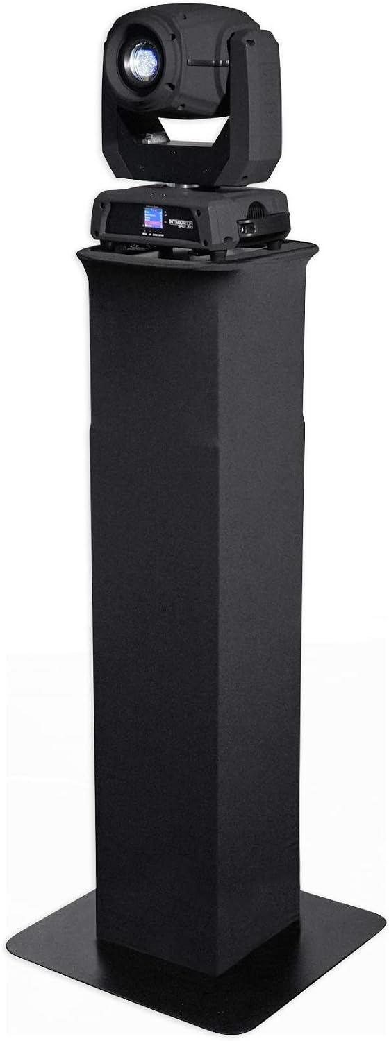 Rockville RTP32B Totem Pole Moving Head Light Stand, Adjustable 39 - 68.8 in, Black/White Scrims, Carry Bags, Tool‑Free Setup, 35mm Speaker Mount, for Mobile DJs & Events