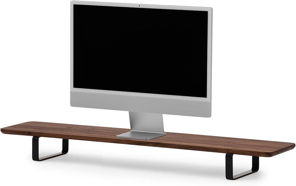 Oakywood Dual Monitor Stand - Handmade in EU - Natural Wood Monitor Stand Riser - Laptop Accessories – 220 lbs (100 kg) Capacity - 41.3'x9' (105x23 cm) – 100% Natural Walnut Wood