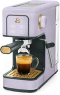 Slim Espresso Maker – 20‑Bar Pressure, Dual‑Spout 52 mm Portafilter, 50 oz Removable Tank, 2‑in‑1 Steam Wand & Touch Controls (Lavender)