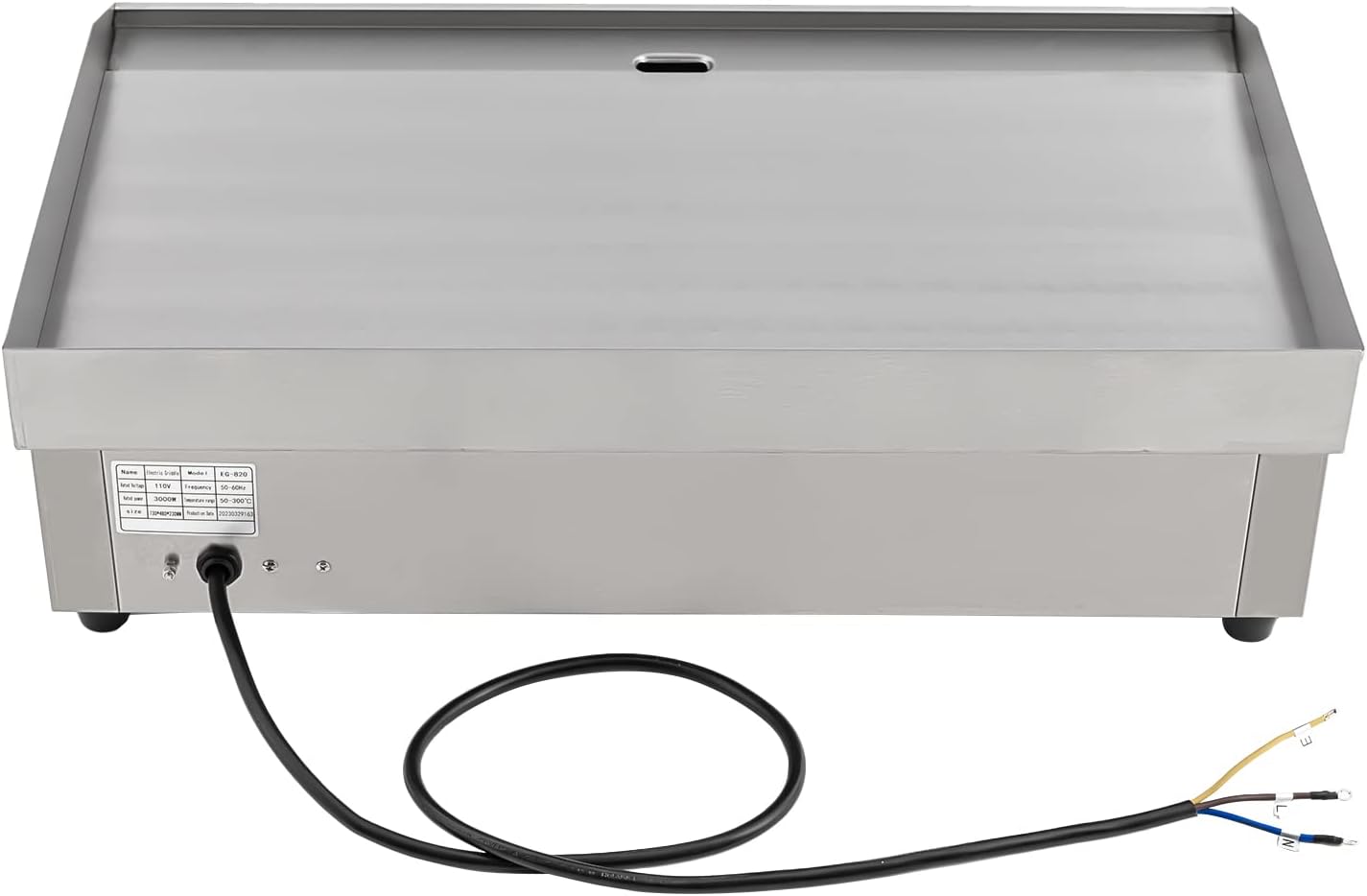 30' Commercial Electric Griddle, 3000W Electric Stove Countertop Flat Top Grill, 110V Non-Stick Stainless Steel Teppanyaki Grill with Adjustable Temperature Control 122°F-572°F(NO PLUG)