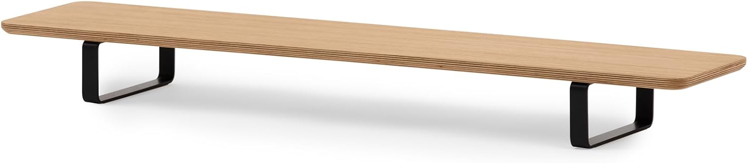 Oakywood Dual Monitor Stand - Handmade in EU - Natural Wood Monitor Stand Riser - Laptop Accessories – 220 lbs (100 kg) Capacity - 41.3'x9' (105x23 cm) – 100% Natural Oak Veneer