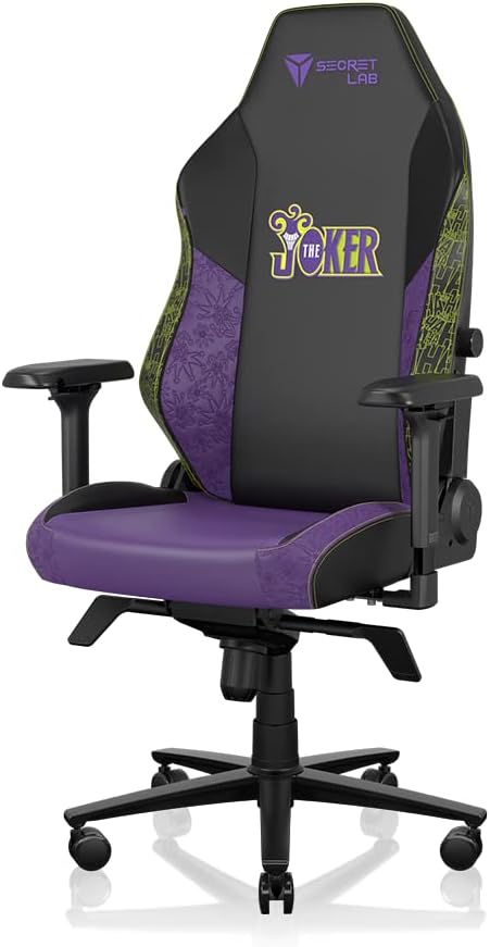 Secretlab Titan Evo The Joker Gaming Chair - Reclining - Ergonomic & Comfortable Gaming Chair with 4D Armrest - Magnetic Head Pillow & 4-Way Lumbar Support - Small - Black/Purple - Leatherette
