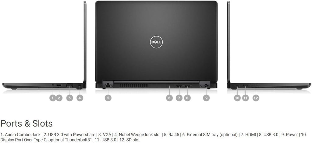 Dell Latitude 5480 | 14 inch Business Laptop | Intel 7th Gen i7-7600U | 8GB DDR4 | 256GB SSD | Win 11 Pro (Renewed)