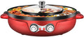 Smokeless Grill Electric Hot Pot Barbecue Machine Large Capacity Temperature Split Home BBQ(white-Dinosaur Doodle4,110V US)