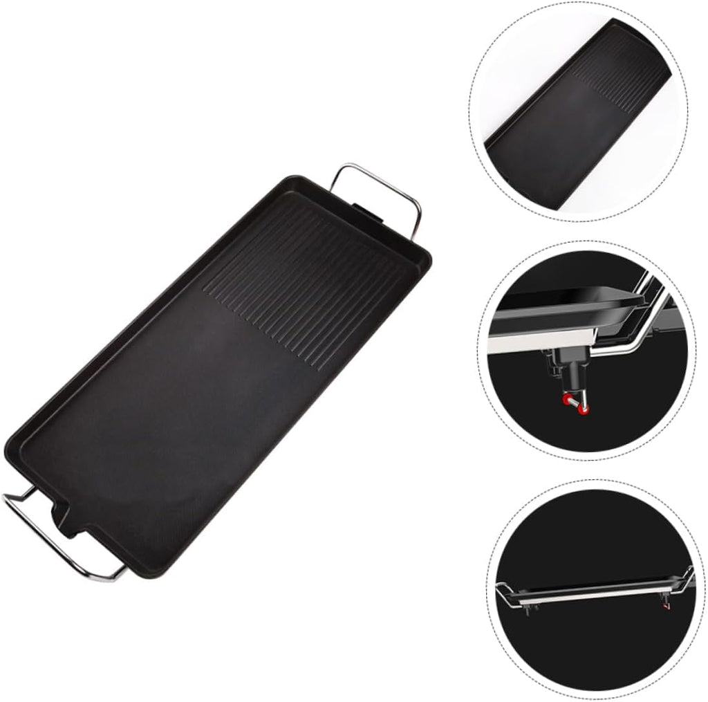 LIFKOME 1set Multi-function Electric Grill Plate for Indoor Barbecue Nonstick Smokeless for Home Cooking Us Easy to Clean