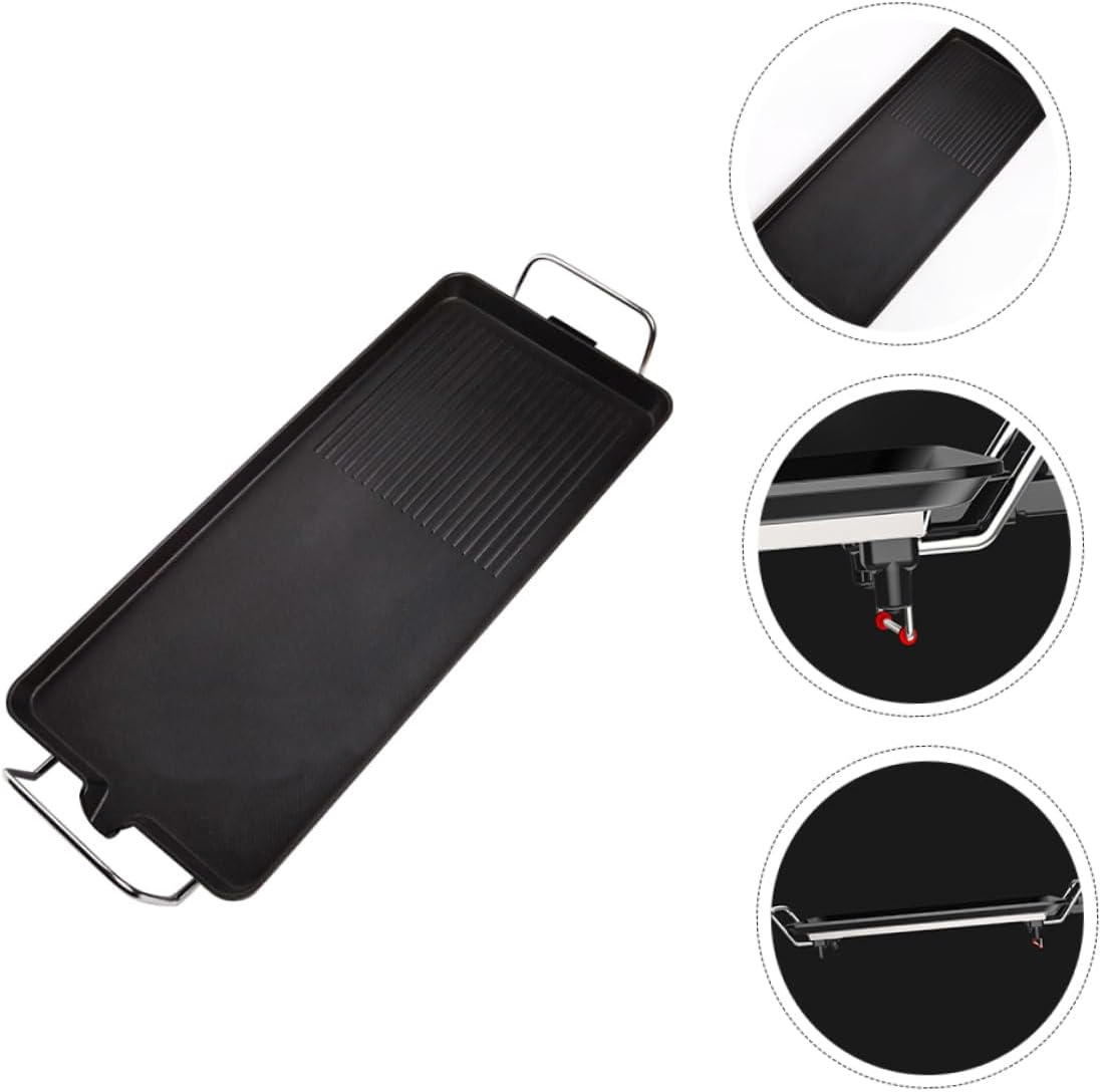 LIFKOME 1set Multi-function Electric Grill Plate for Indoor Barbecue Nonstick Smokeless for Home Cooking Us Easy to Clean