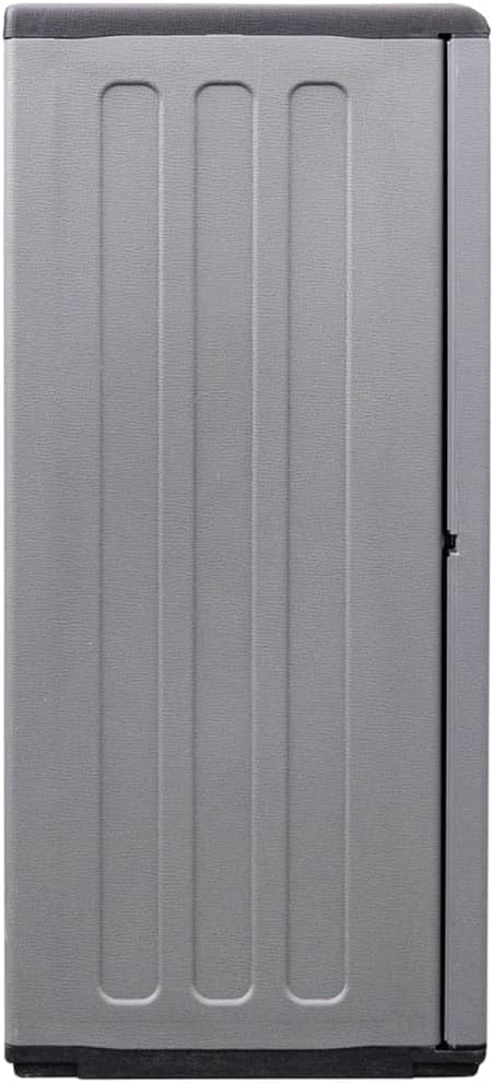 Garden Storage Cabinet, Gray and Black, 26.8'x14.6'x33.1' Weather-Resistant PP, Adjustable Shelves for Outdoor Patio Organization