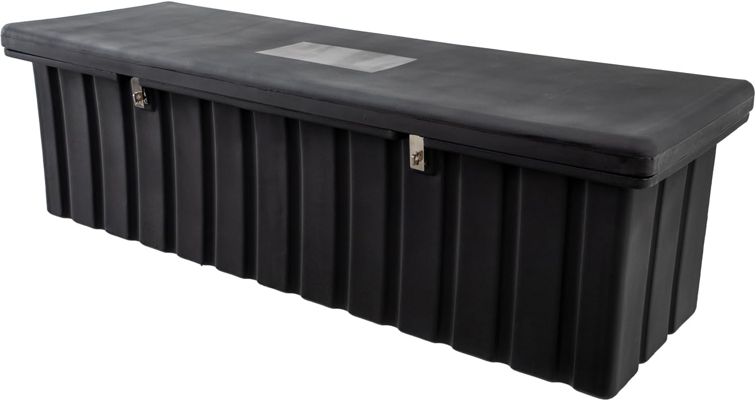 Buyers Products 1712260 Black Poly All-Purpose Storage Chest , 18.8 cu. ft, Made In The USA, Dent-Resistant Lockable Storage Box for Truck, Trailer, Dock, or Deck, High-Density Polyethylene