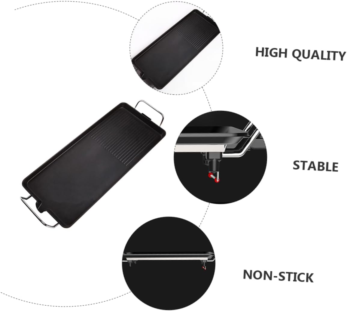 STOBAZA 1set Multi-function Electric Grill Plate Smokeless Household Bbq for Indoor Cooking Non-stick Design Us for Grilling Meat and Vegetables