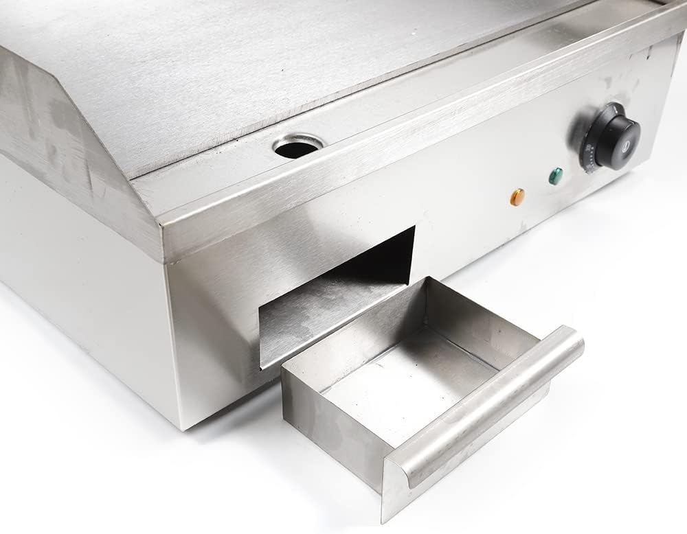 22Inch Electric Countertop Griddle - 3000W Commercial One-Piece Tabletop Flat Top Grill Stainless Steel Large Pan Griddle For BBQ Teppanyaki Cooking, Cooking Area: 22'x14', US Plug Included