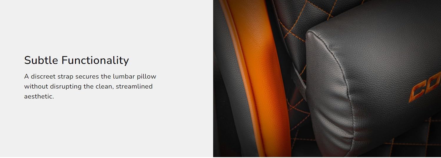 COUGAR Armor ONE V2 Gold Gaming Chair, Choices of Breathable PVC Leather or Woven Fabric,4D Folding Armrests, Lumbar and Neck Pillows, Back Pocket,High-Back Design Lower Back Support (PVC Leather)