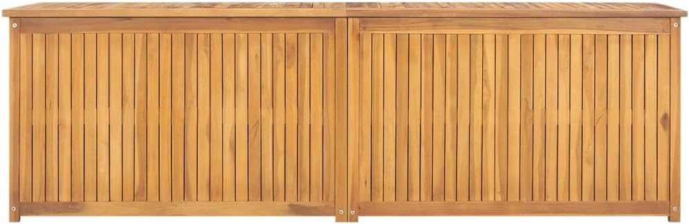 Patio Storage Box Outdoor Solid Teak Wood Deck Box Wooden Outdoor Storage Organization Box with Lid Storage Bench and Waterproof Lining for Garden,Patio,Backyard,68.9'x19.7'x21.7' -AA