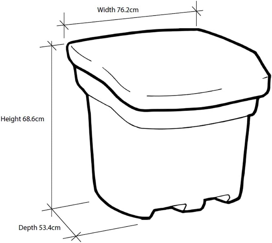 FCMP Outdoor 37-Gallon Salt and Sand Storage Bin – Multipurpose Deck Box for Patio, Porch or Shed – Industrial Large Container for Outdoor Storage, Grey