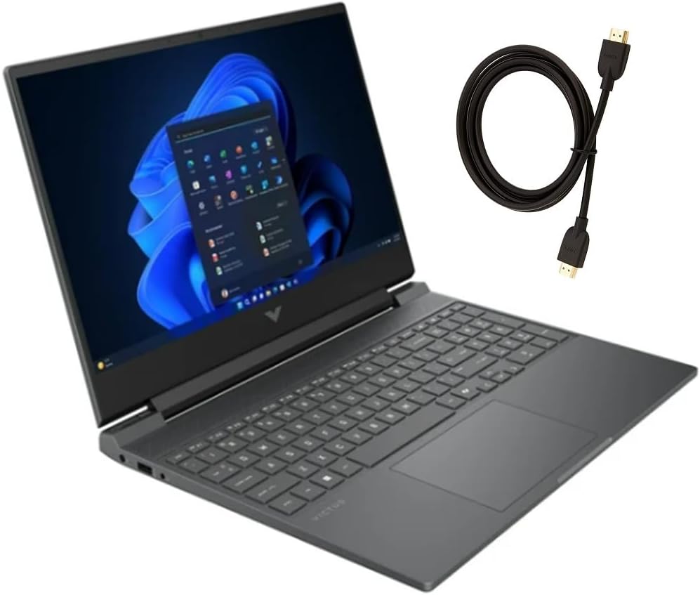 HP Victus 15.6 inch FHD 144Hz Gaming Laptop | Intel Core i5-13420H | NVIDIA GeForce RTX 4050 6GB | Backlit | Mica Silver| 16GB RAM | 512GB SSD | Windows 11 Home | Bundle with HDMI Cable