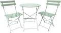 Indoor/Outdoor 3-Piece Foldable Bistro Set, Folding Outdoor Patio Furniture Sets, 2 Chairs and 1 Table, Weather-Resistant Outdoor/Indoor Conversation Set for Patio (Green)