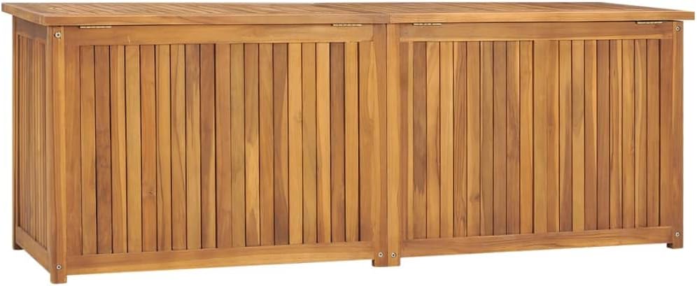 Patio Storage Box Outdoor Solid Teak Wood Deck Box Wooden Outdoor Storage Organization Box with Lid Storage Bench and Waterproof Lining for Garden,Patio,Backyard,59.1'x19.7'x21.7' -AA