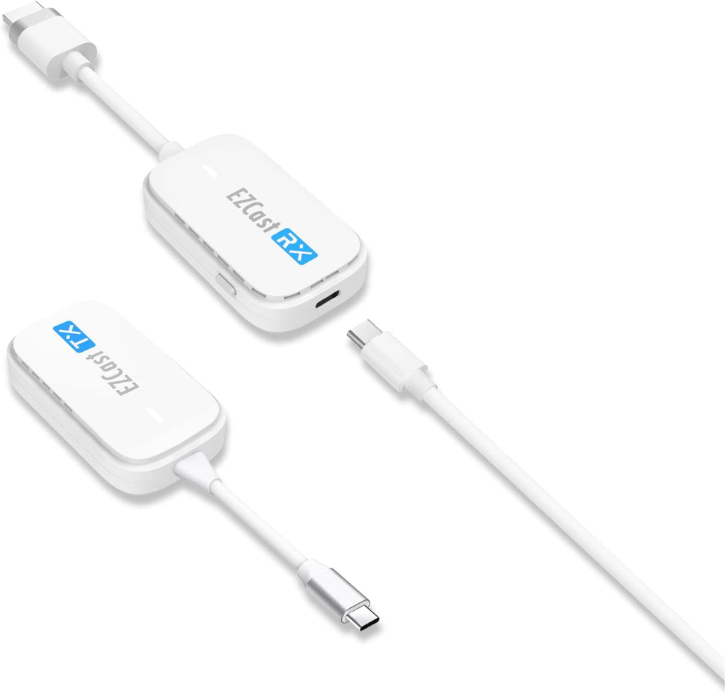 EZCast Wireless USB-C to HDMI Transmitter and Receiver, DisplayPort Screen Mirror from iPhone 15 to TV, 1080p HD, HDMI Extender, Wireless Display from Tablet and laptops to HDTV projectors
