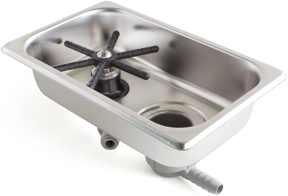 Espresso Parts Flush Mount Stainless Steel Pitcher & Glass Rinser, 6' x 10' x 2', NSF, Commercial Glass Rinser