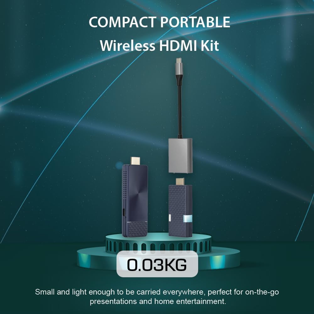 QuattroPod Lite II, Wireless Display, 5G Wireless HDMI Extender and Receiver, 4K@30Hz, Support AirPlay, Miracast, Chromecast, Transmitter and Receiver