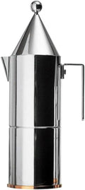 Alessi LA CONICA ESPRESSO COFFEE MAKER, 6 CUP, Silver